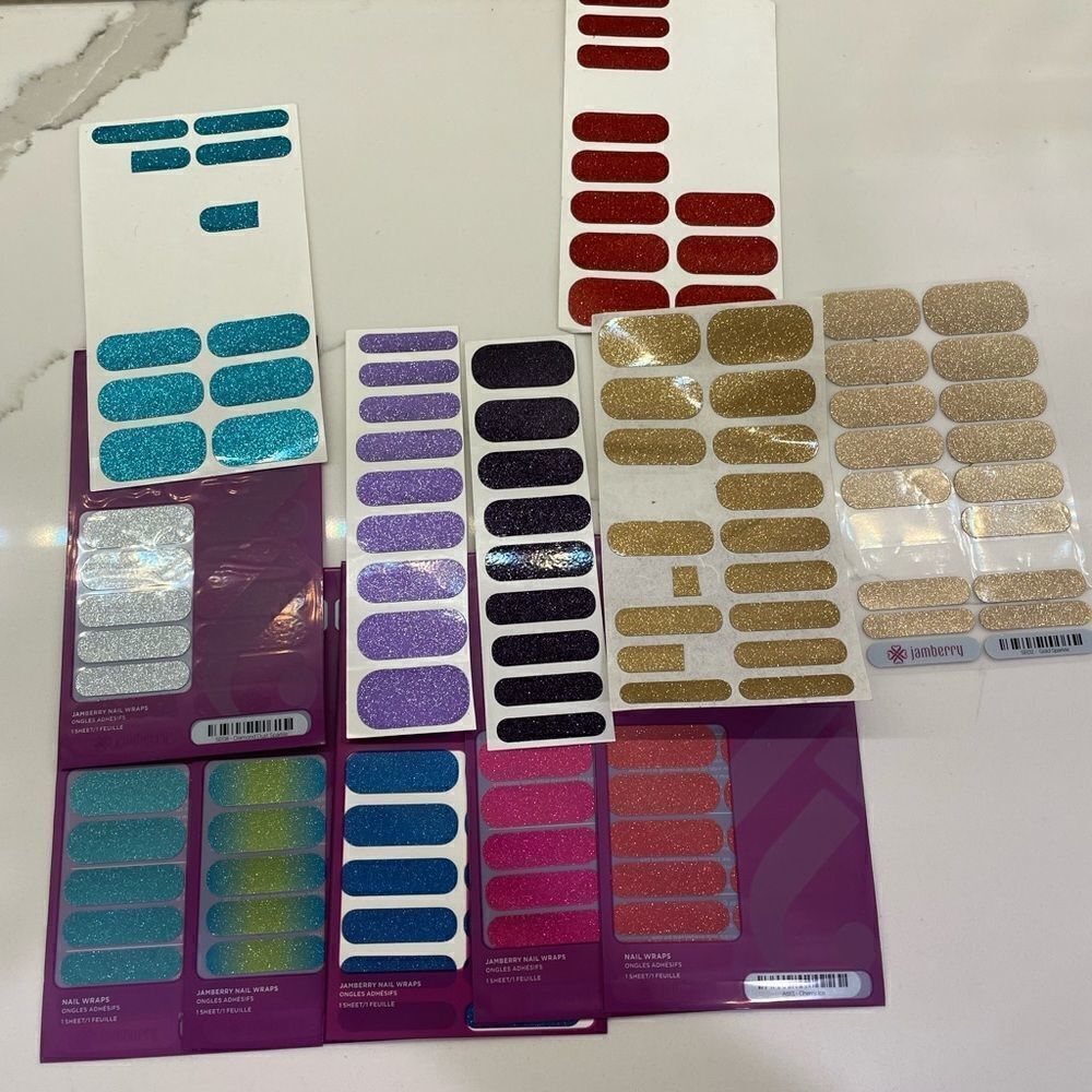 Jamberry Nails Lot of 6 full sets plus extras